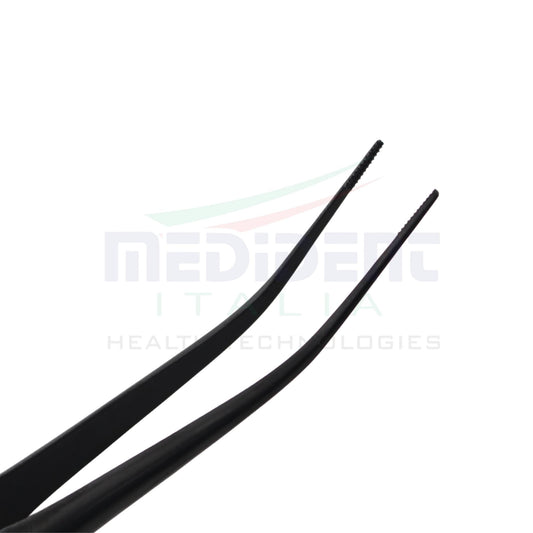 Fine Collysurgical Atraumatic Tweezer Curved Black Cod. 1012-16B