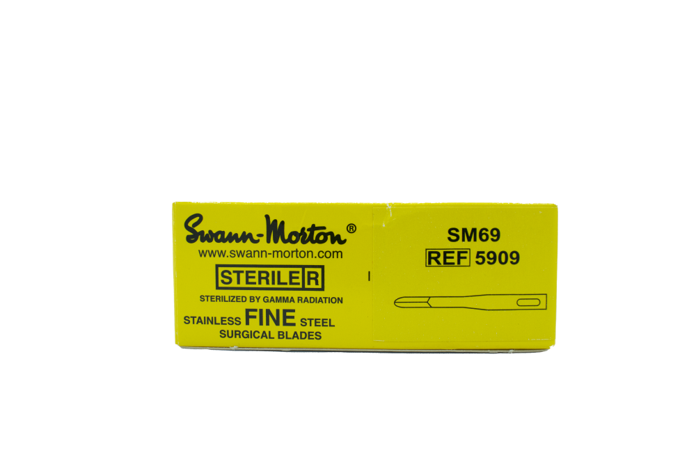 StainlessFINEsteel Surgical blade (25 microblades) sm69(double) Swann-Morton Cod. 1009-13.