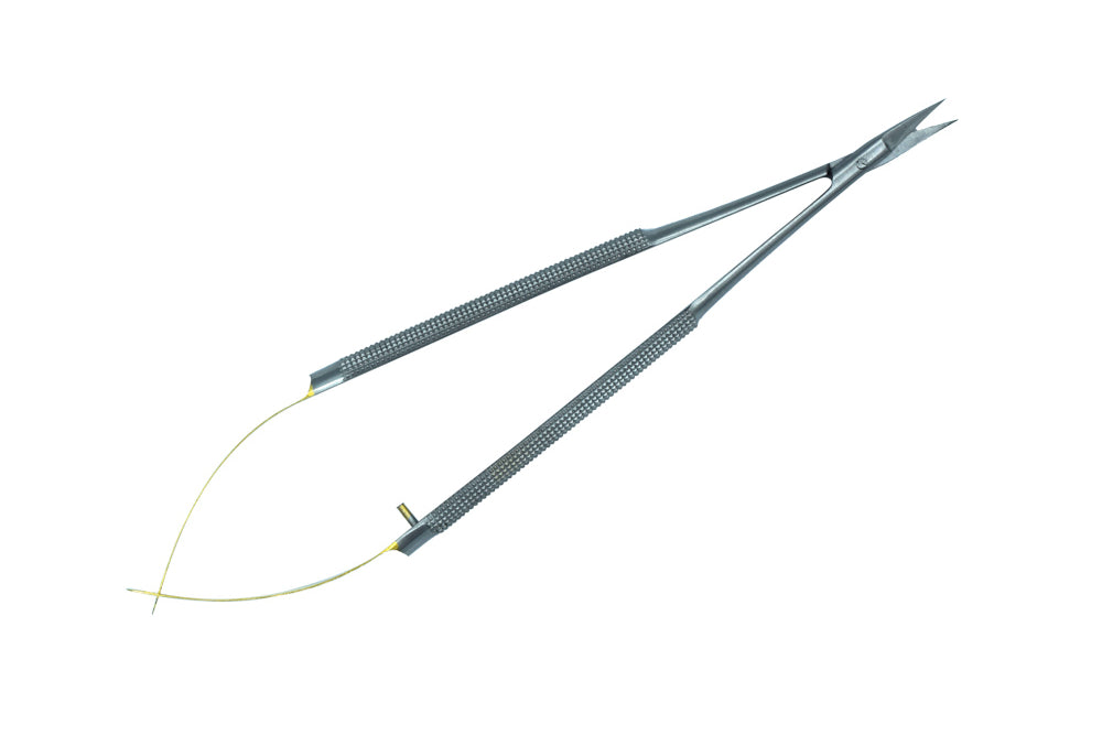 Micro Scissor Round Handle Curved 17cm TC insert Cod 1002-15.