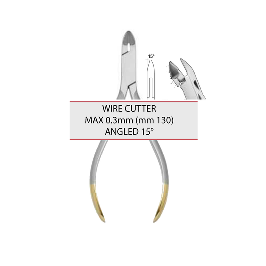 WIRE CUTTER 0.3mm (mm 130) ANGLED 15° cod 1022-1