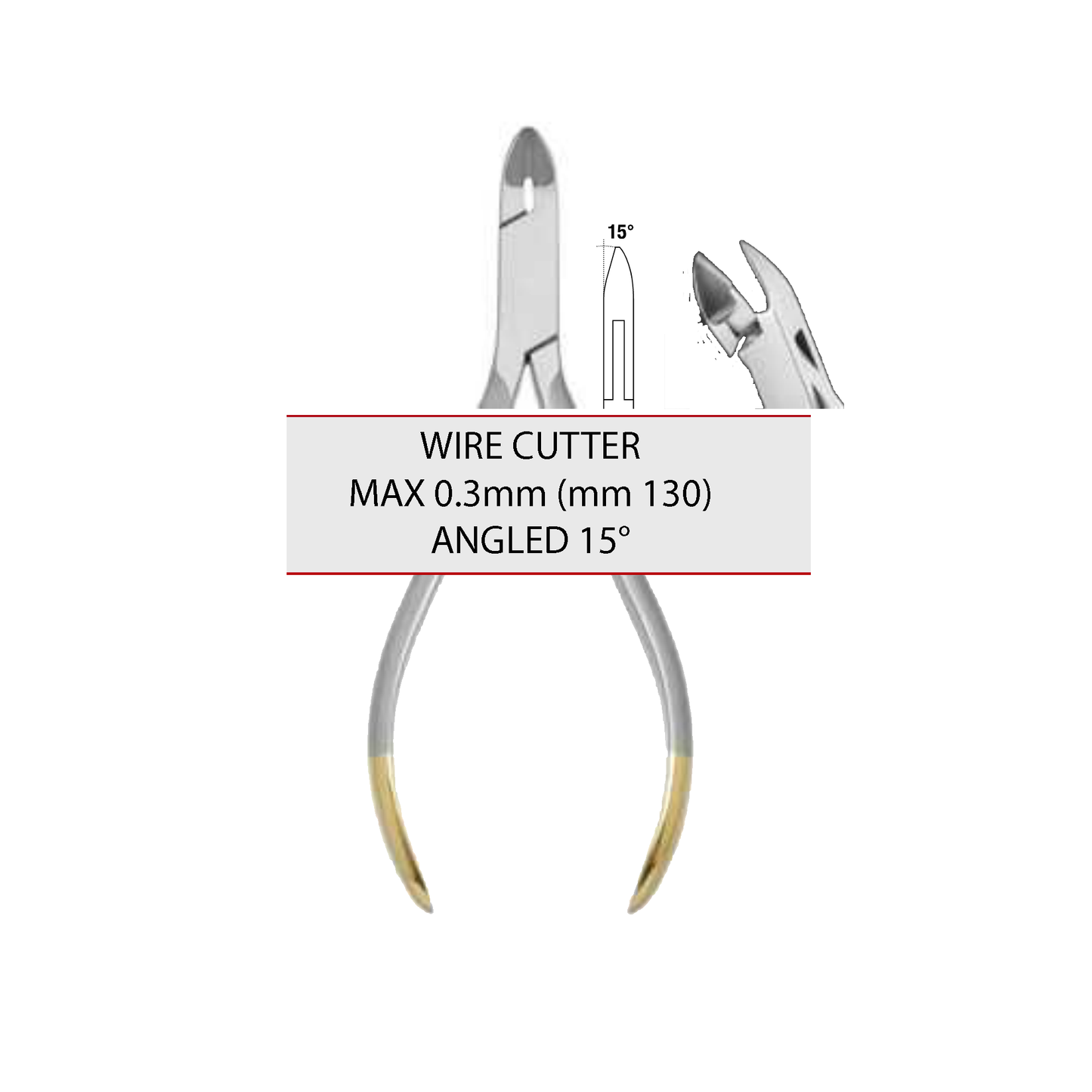 WIRE CUTTER 0.3mm (mm 130) ANGLED 15° cod 1022-1