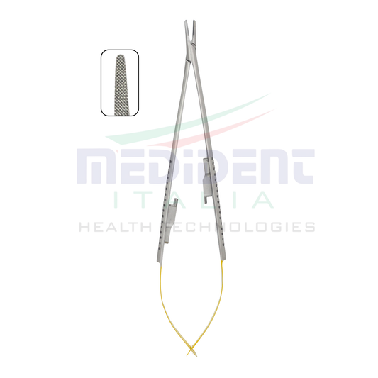 Castroviejo TC insert Curved 18cm Needle Size 4-0,5-0,6-0 Cod 1004-16.