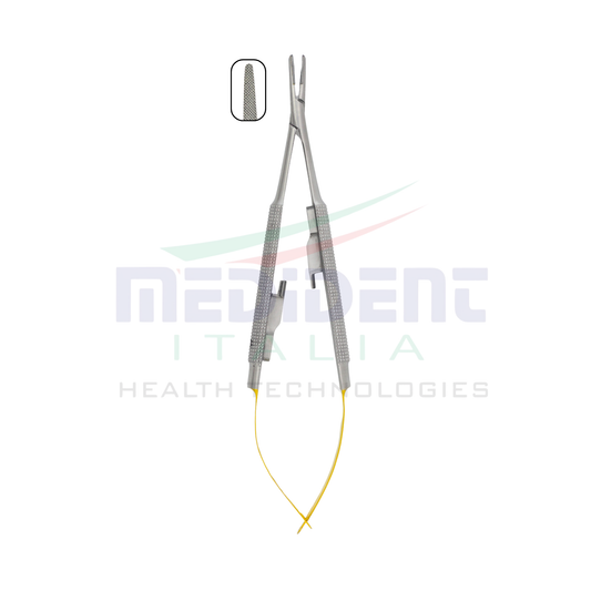 Castroviejo TC insert Round Handle Curved 14cm Needle SIze 5-0,6-0,7-0 Cod 1004-19.