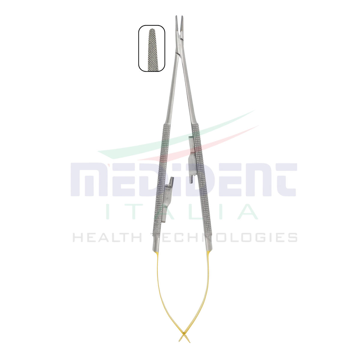 Castroviejo TC insert Round Handle Curved 18cm Needle Size 5-0,6-0,7-0,8-0,9-0,10-0 Cod 1004-21.
