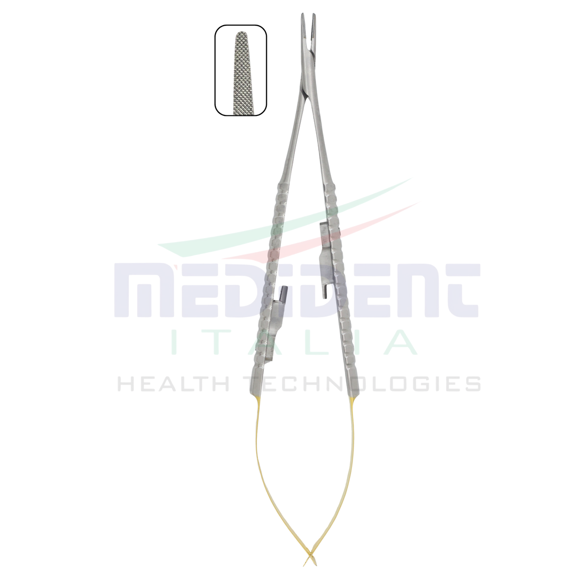 Castreviejo TC insert Round Handle Curved 18cm Needle Size 5-0,6-0,7-0,8-0,9-0,10-0 Cod 1004-24.