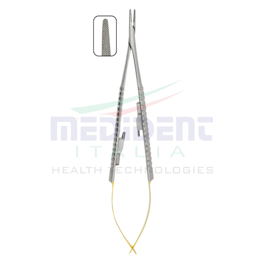 Castroviejo TC inset Round Handle Straight 18cm Needle Size 5-0,6-0,7-0,8-0,9-0,10-0 Cod 1004-25.