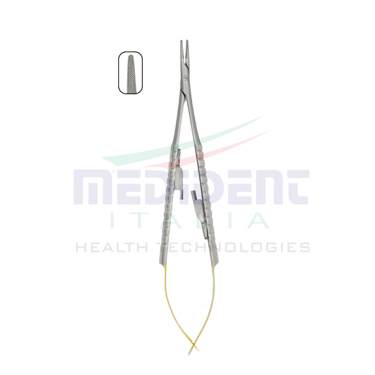 Castroviejo TC inset Round Handle Curved 14cm Needle Size 5-0,6-0,7-0 cOD 1004-26.