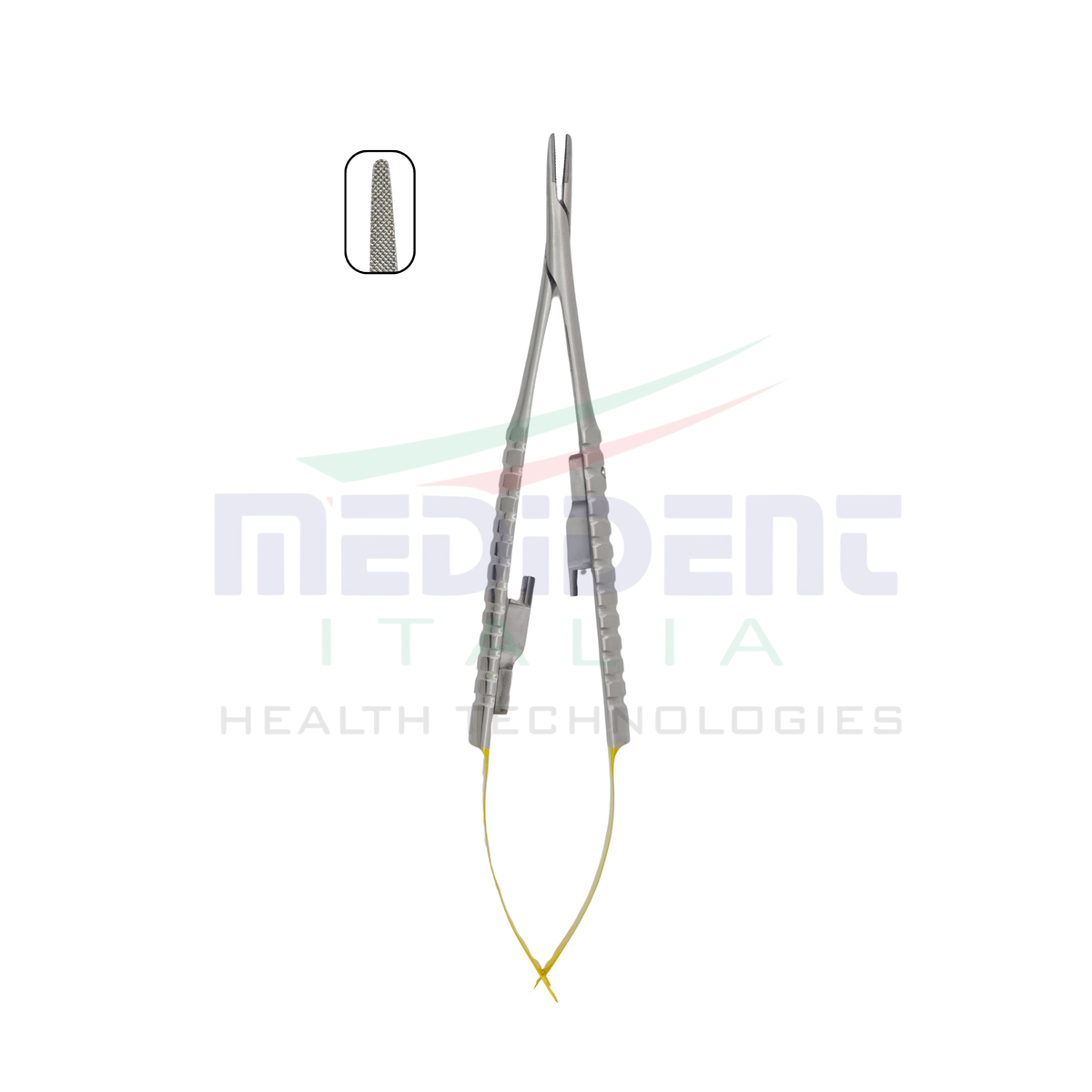 Castroviejo TC inset Round Handle Straight 14cm Needle Size 5-0,6-0,7-0 Cod 1004-27.