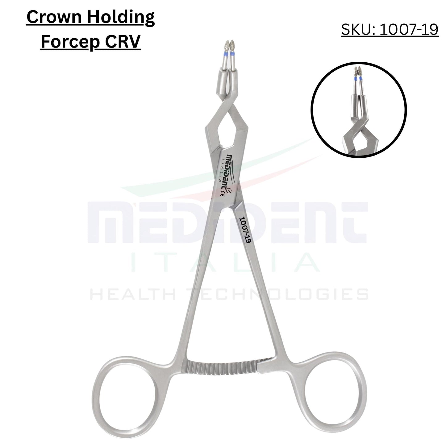 Crown Holding Gripper Forcep Curved Cod. 1007-19