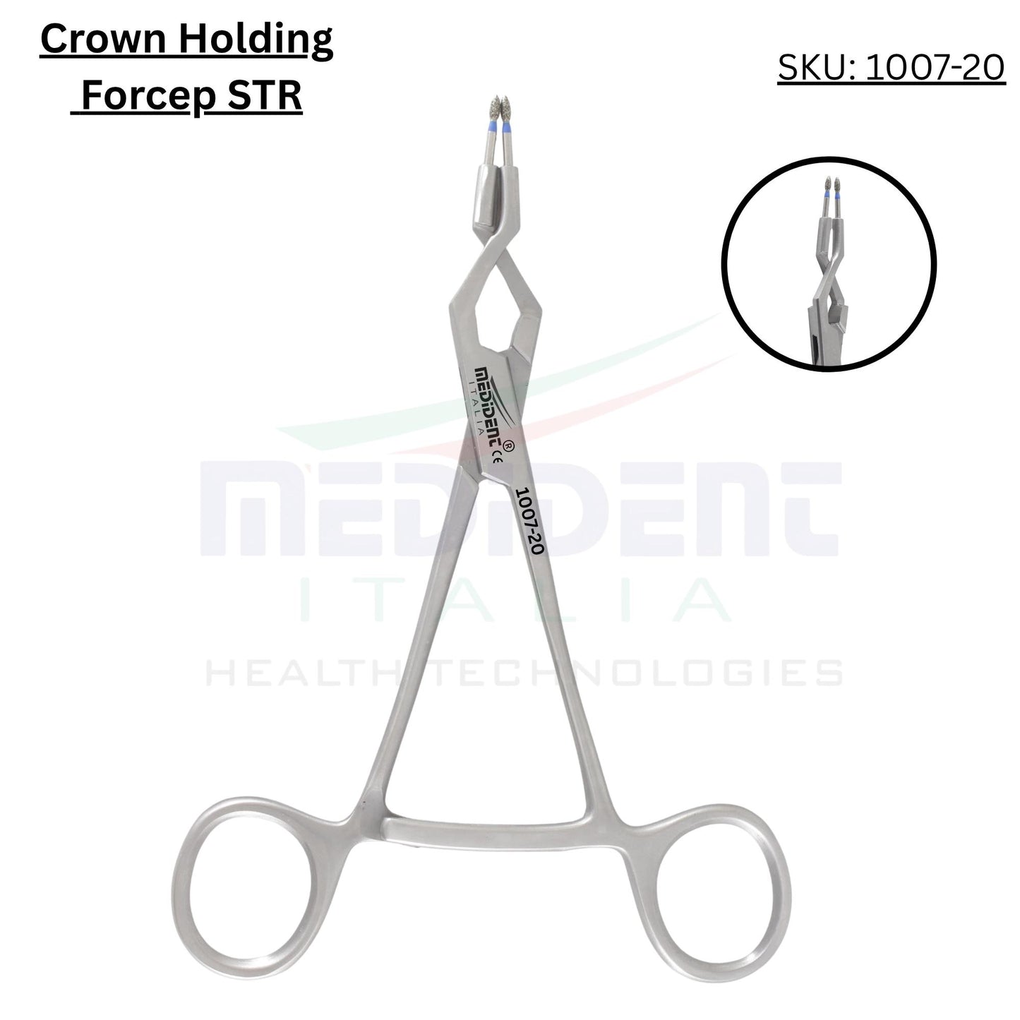 Crown Holding Gripper Forcep Straight Cod. 1007-20