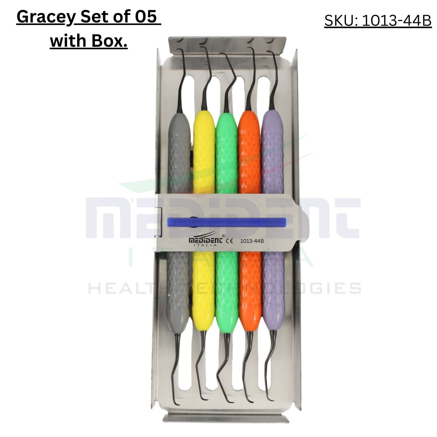 Gracey Curettes Set of 05 (Black Points) Fig. 1/2 ; 5/6 ; 7/8 ; 11/12 ;13/14 With Box Cod. 1013-44B