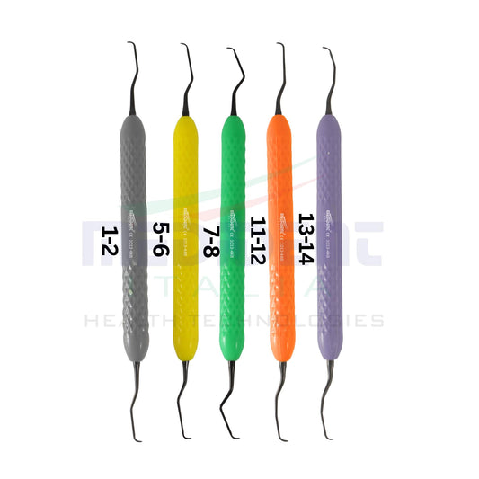 Gracey Curettes Set of 05 (Black Points) Fig. 1/2 ; 5/6 ; 7/8 ; 11/12 ;13/14 With Box Cod. 1013-44B