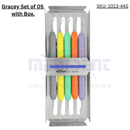 Gracey Curettes Set of 05 Fig. 1/2 ; 5/6 ; 7/8 ; 11/12 ;13/14 With Box Cod. 1013-44S