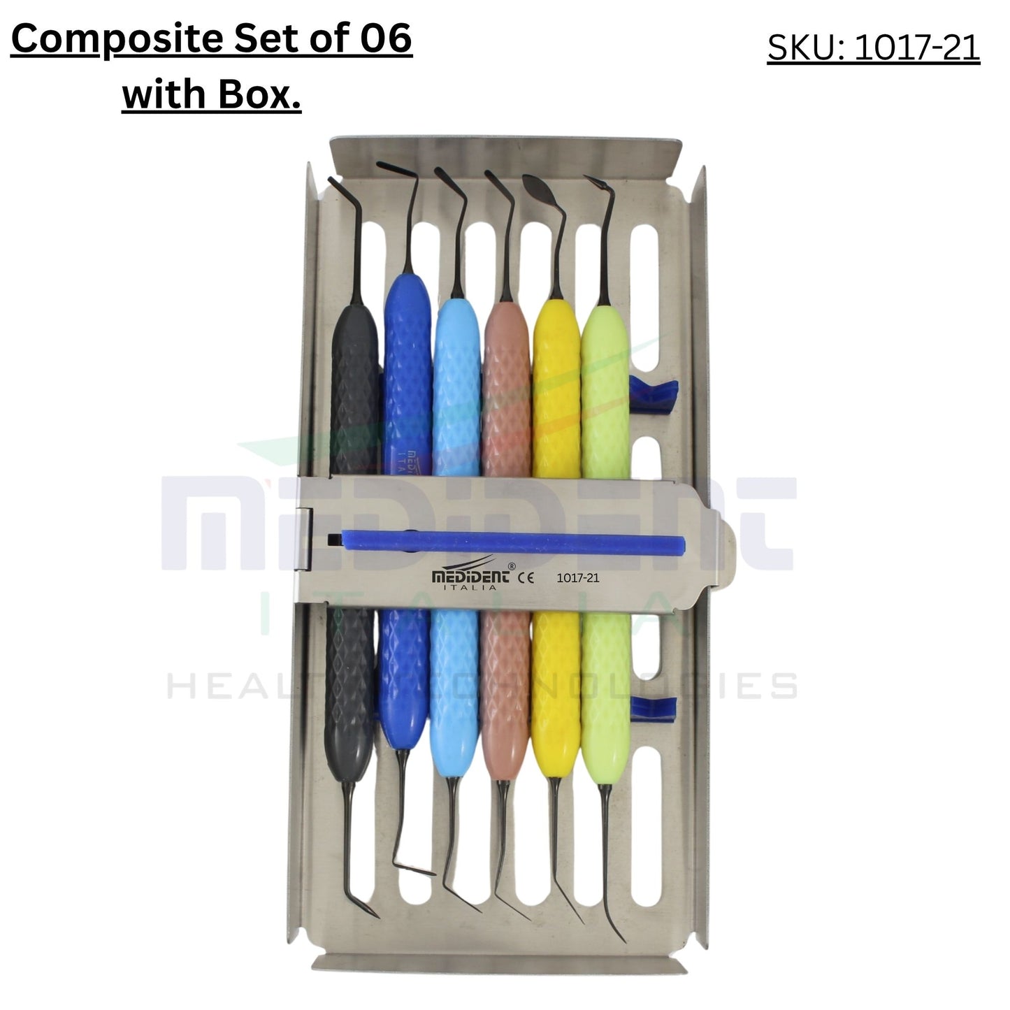 Composite Restorative Filling Instruments Set of 06 (Black Points) with box cod. 1017-21