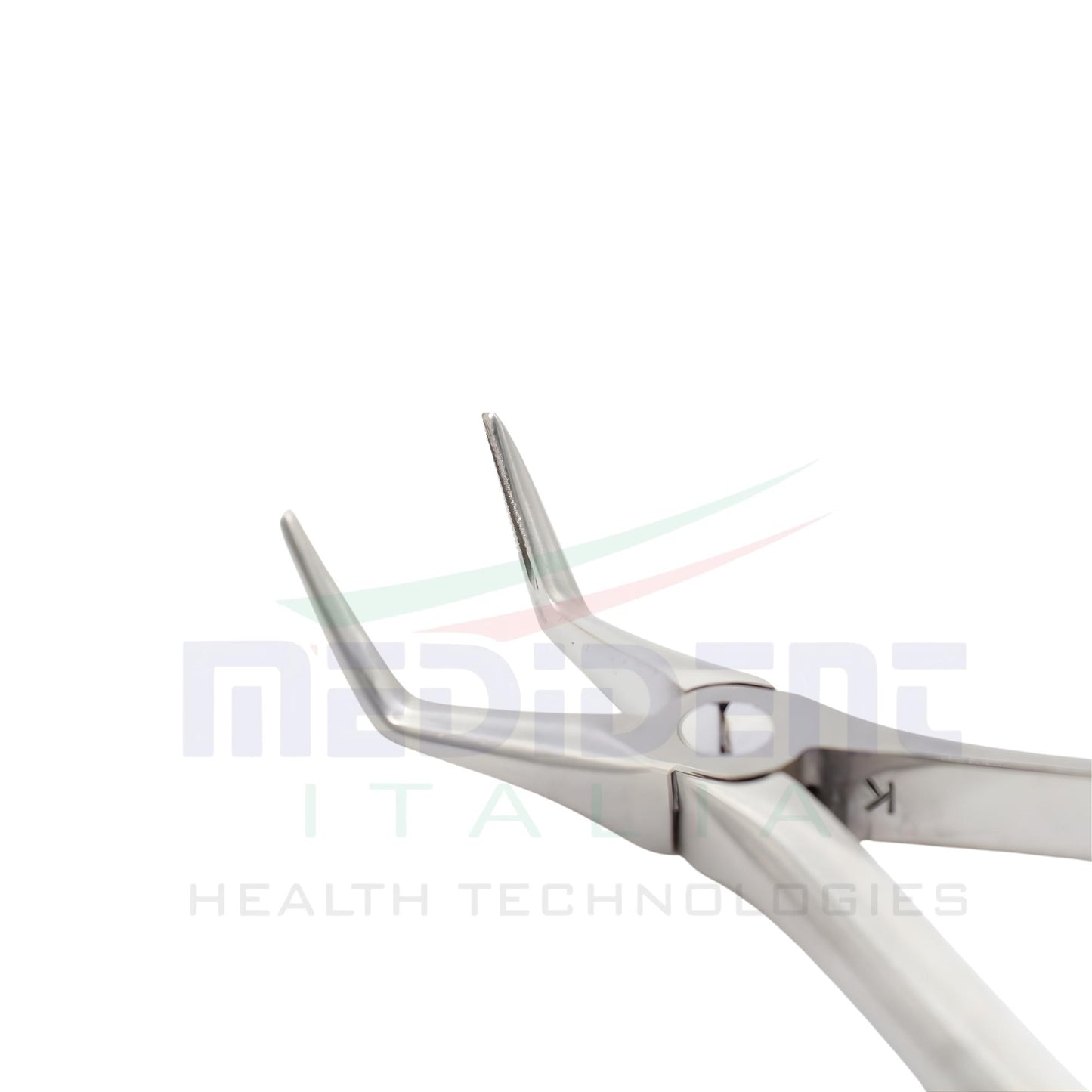 FIG 145 CURVED FORCEPS FOR LOWER ROOTS WHIT SERRATED LONG TIPS cod. 1000-45