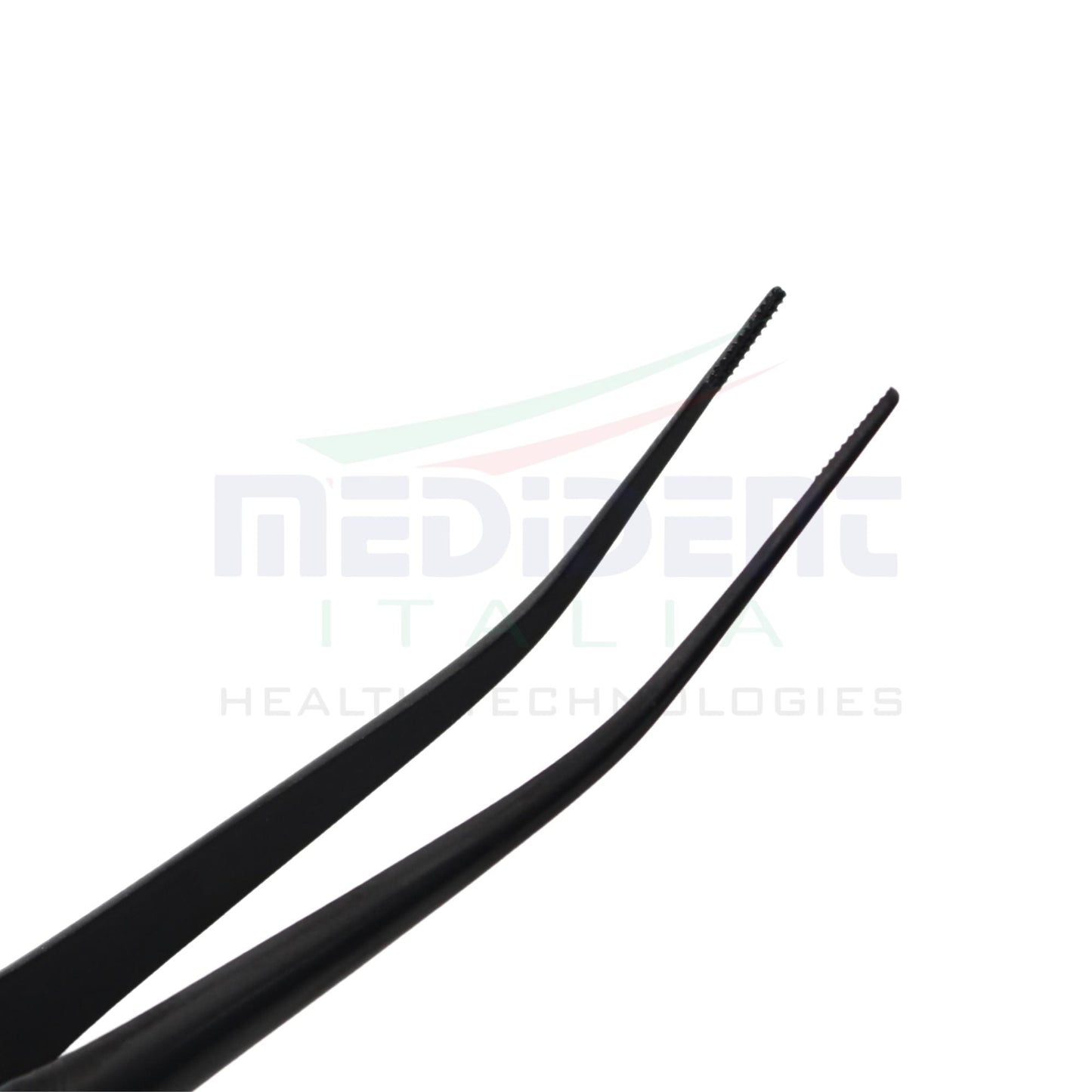 Fine Collysurgical Atraumatic Tweezer Curved Black Cod. 1012-16B