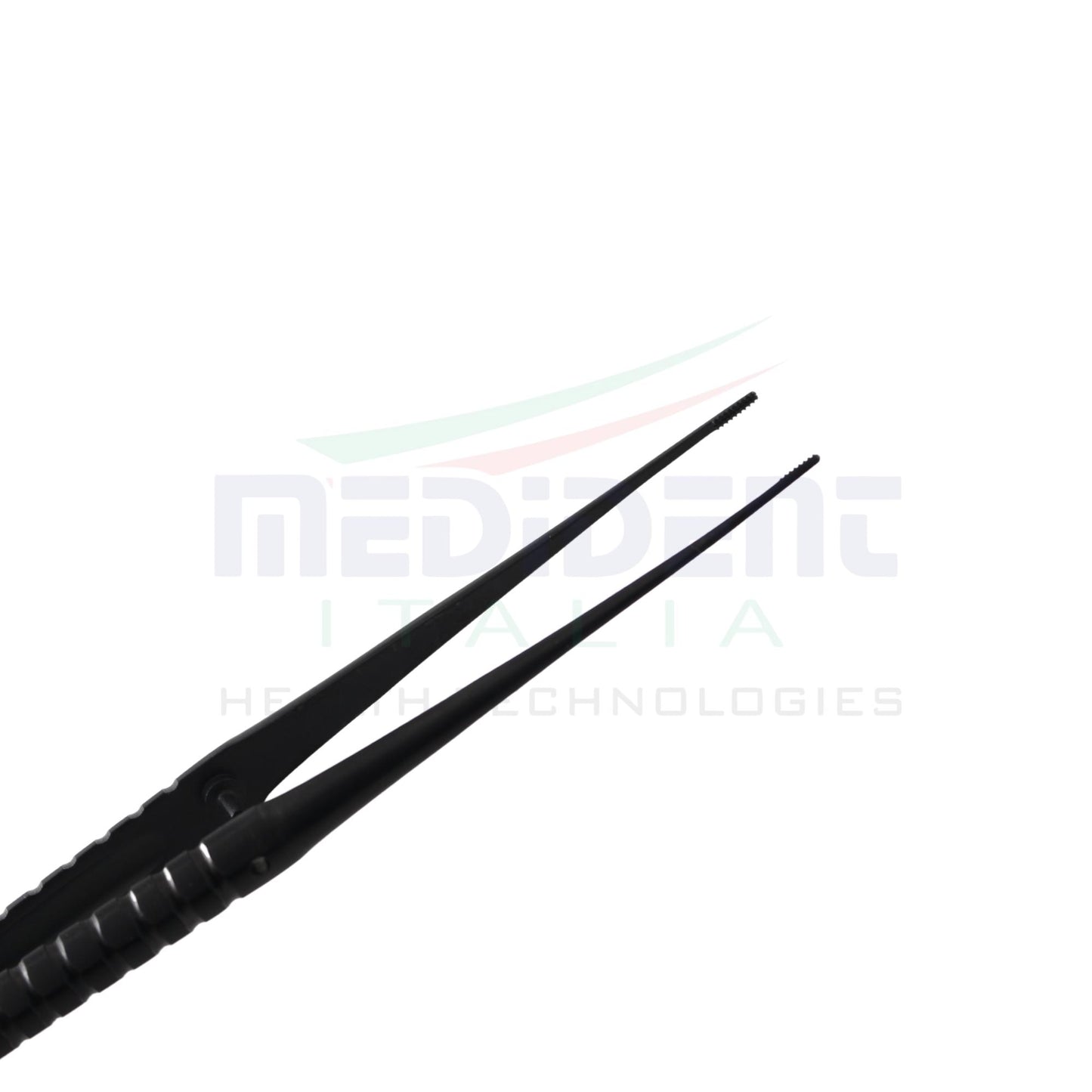 Fine Collysurgical Atraumatic Tweezer Straight Black Cod. 1012-17B.