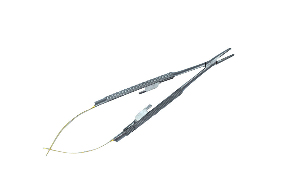 Castroviejo TC insert Round Handle Straight 14cm Needle Size 5-0,6-0,7-0 Cod 1004-18.