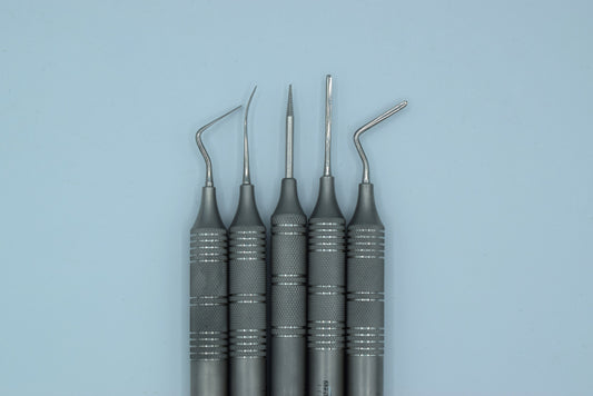 5pcs FLexible Periotome Straight/curved for Dental implant Tooth extracion, and box instruments(INCLUDED) Cod 1002-27.