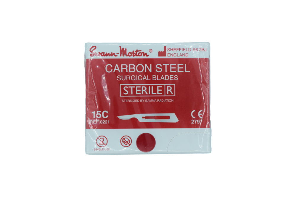 Carbon Steel Surgical blades (100blades) 15c Swann-morton Cod 1009-9.