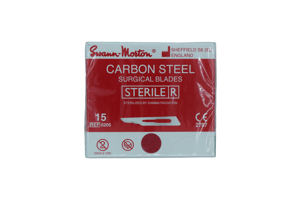 Carbon Steel Surgical blades (100blades) 15 Swann-morton Cod. 1009-8.